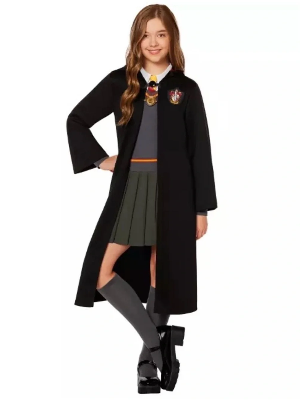 Harry Potter Black Kids Long Wizard Robe Jacket with Crest